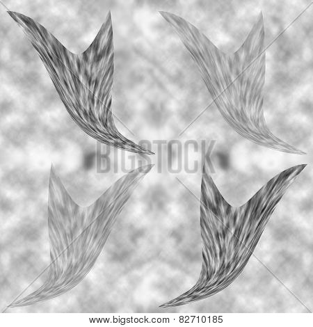 Seamless Texturefeathers Consisting Of Fleece On A Background Of Clouds