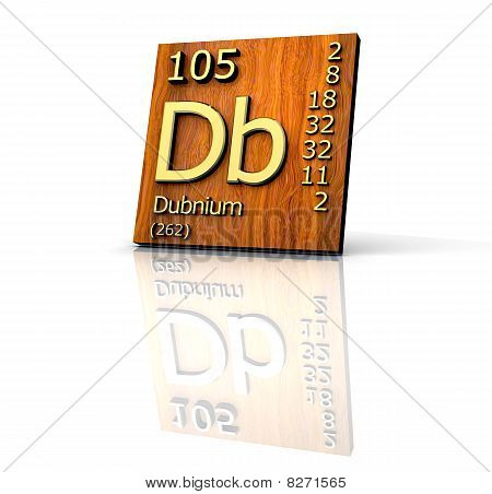 Dubnio tavola periodica degli elementi - bordo legno