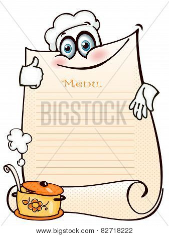 stylized blank menu