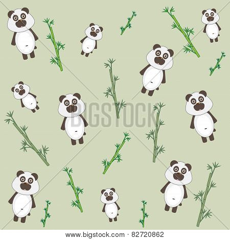 Panda and bamboo