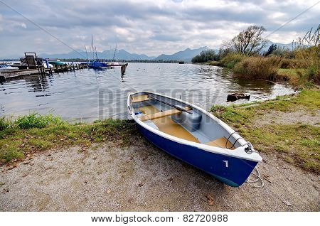 Boat At Lake Chiemsee In Germany