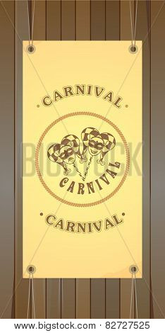 Carnival Flyer On A Wooden Background