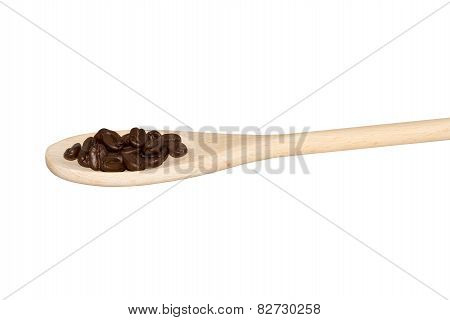 Coffeebeans On A Light Wooden Spoon