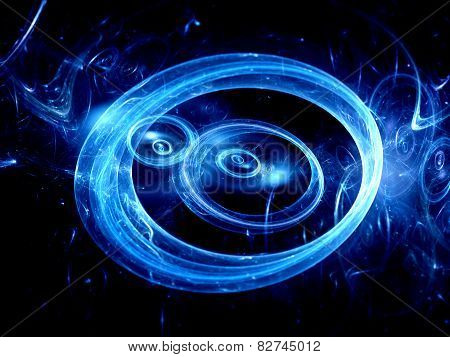 Blue Shiny Circles In Space