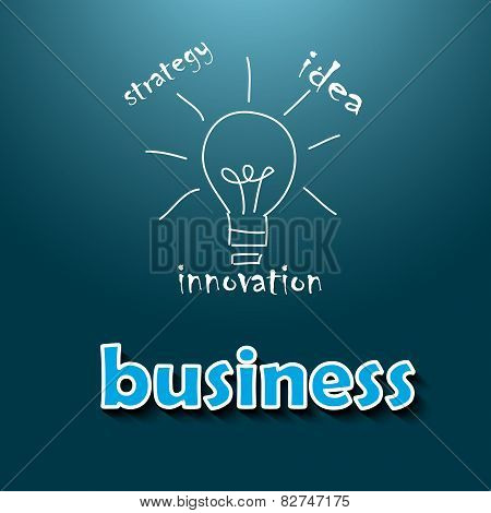 Figure plan strategies, ideas and success in business vector background lamp