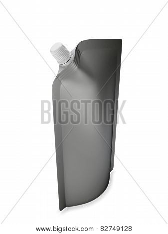 Black Spout Pouch With Cap Or Doy Pack Isolated On White