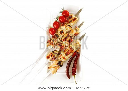 Chicken Shish Kebab med grøntsager