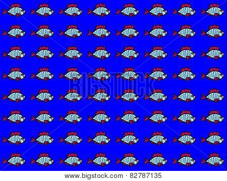 Seamless pattern with a fishes