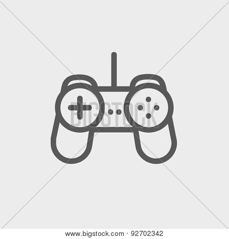 Joystick icon thin line for web and mobile, modern minimalistic flat design. Vector dark grey icon on light grey background.