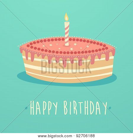 Birthday Cake. Happy Birthday. Cupcakes Cartoon