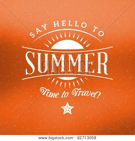 Retro Summer Holidays Hipster Label. Vector Design Elements On Coloful Summer Background