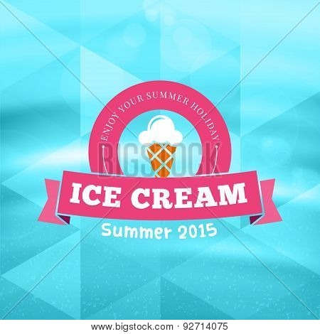 Retro Summer Holidays Hipster Label. Vector Design Elements On Coloful Summer Background