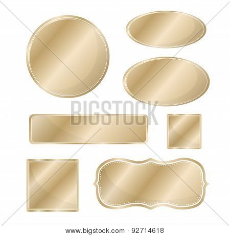 Blank Metallic Icon Set Bronze