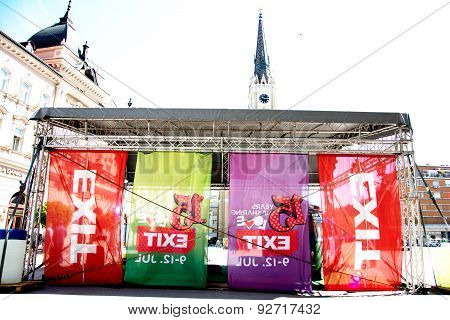 Flags Of Exit Festival 2015 In City Center Of Novi Sad