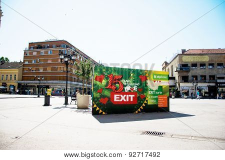 Bilboard Of Exit Festival 2015 In City Center Of Novi Sad