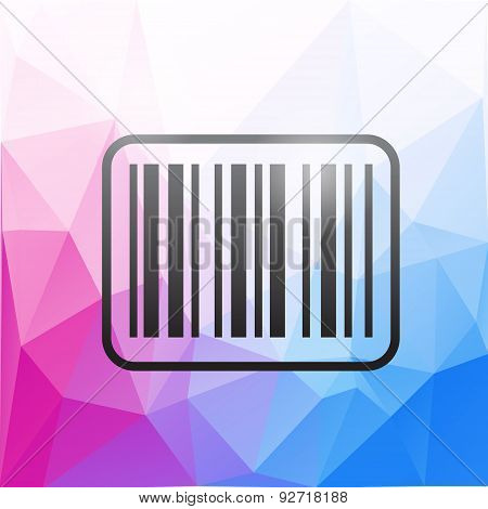 Barcode icon on colorful polygonal background
