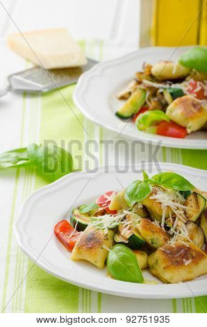 Homemade Gnocchi With Mediterranean Vegetables