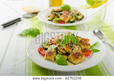 Homemade Gnocchi With Mediterranean Vegetables