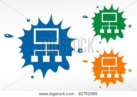 Network Blot Color Icon