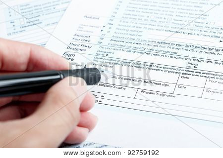 Tax Form Financial Concept