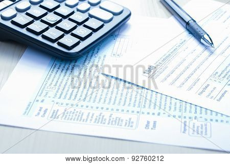 Tax Form And Financial Concept