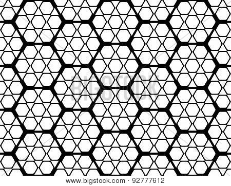 Design Seamless Monochrome Hexagon Geometric Pattern
