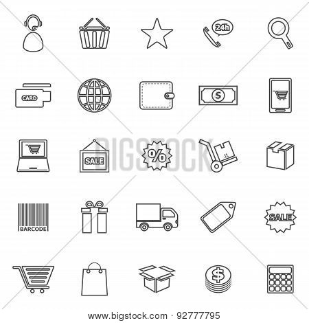 E-commerce Line Icons On White Background