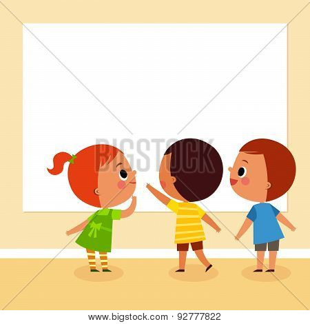 Children Looking At Board