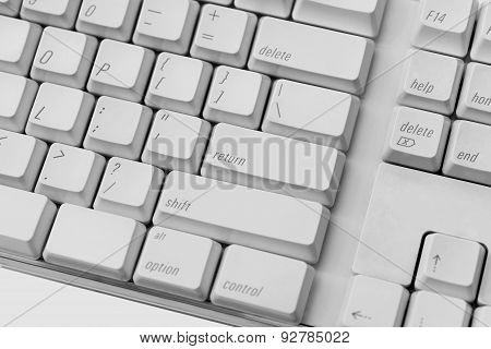 Close Up Of White Keyboard