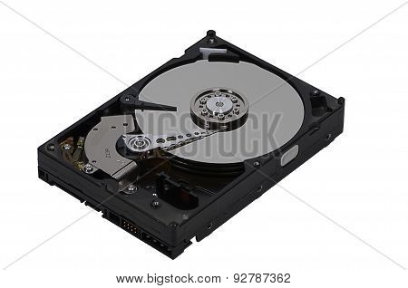 Opened hard disk drive