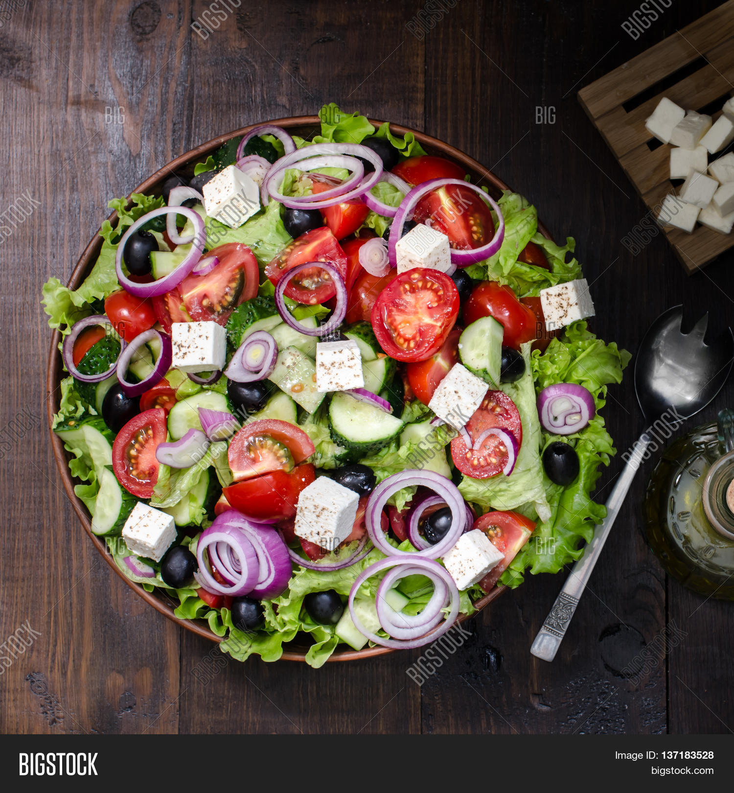 Fresh Greek Salad Bowl Image & Photo (Free Trial) Bigstock