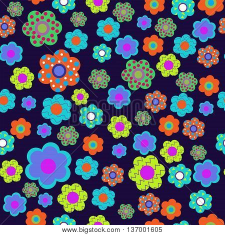 Seamless floral pattern with a cute flowers