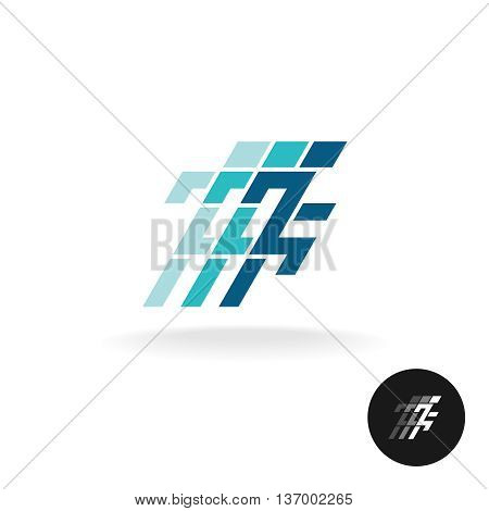 Running man logo. Running athlette symbol in corner square style.