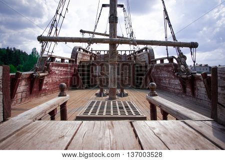 Ship Jack Sparrow or deck with konata and ropes