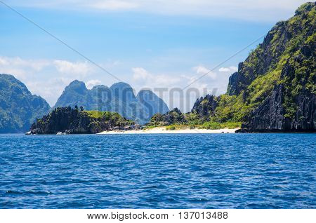 Rocks in front of Matinloc island, El Nido Palawan Philippines.