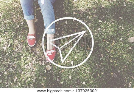 Paper Airplane Rocket Launce Growth Success Startup Concept