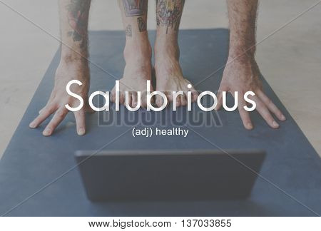 Salubrious Wellness Healthy Fitness Strong Powerful Concept