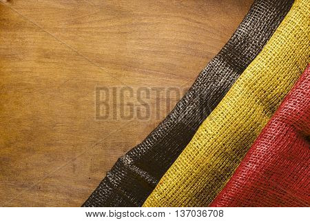 State flag of Belgium from a dense fabric.