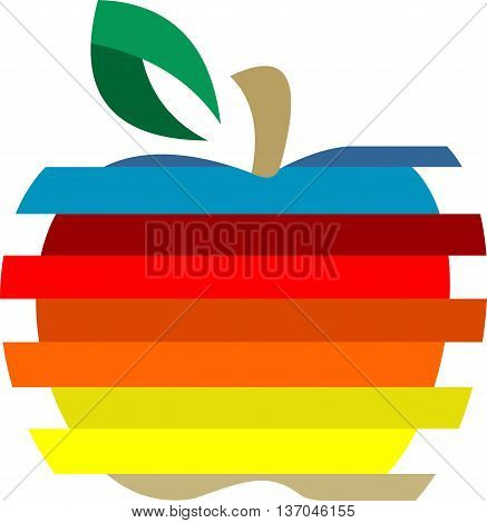 logo abstract fruit apple with multi color