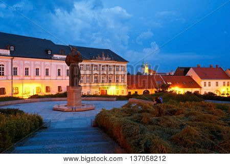 Pribina square in the old town of Nitra.