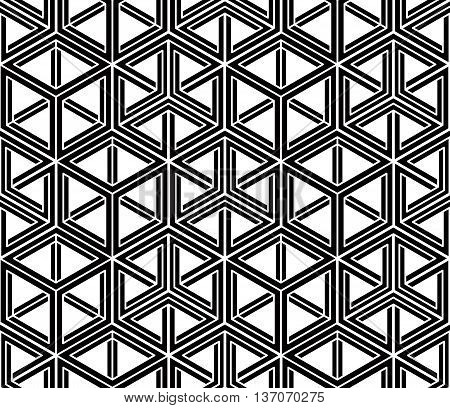 Contemporary abstract vector endless background three-dimensional repeated pattern. Decorative graphic entwine ornament.
