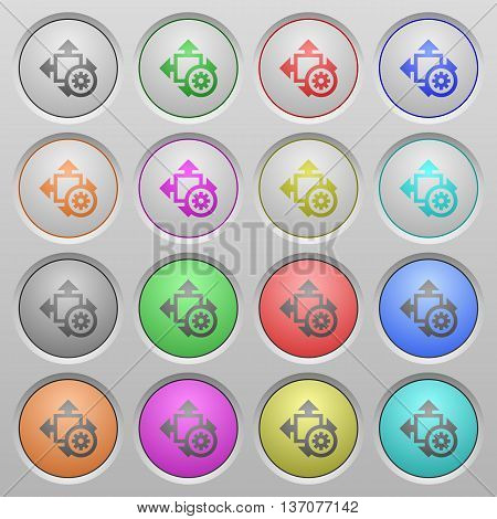 Set of Size settings plastic sunk spherical buttons.