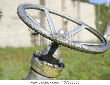 Big Gate Valve For Closing Or Opening The Pipe For The Plant Man
