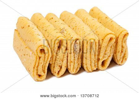 Enkele ruwe bevroren Pancake