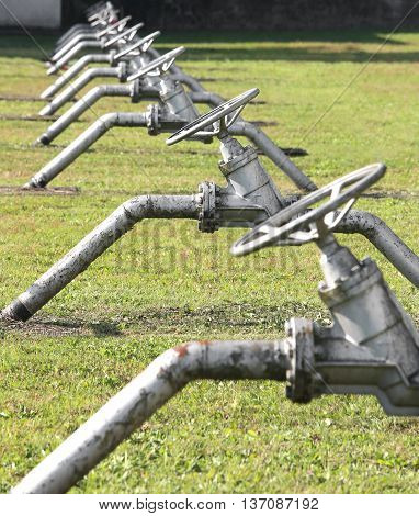Iron Gate Valves To Close Or Open The Gas Pipe From The Storage