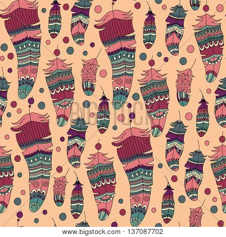 Seamless Pattern With Feather