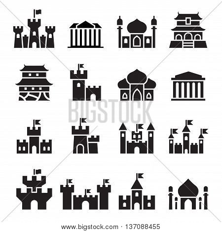 Castle & palace icons Vector illustration graphic design