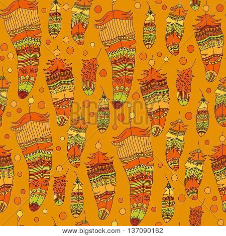 Seamless Pattern With Feather