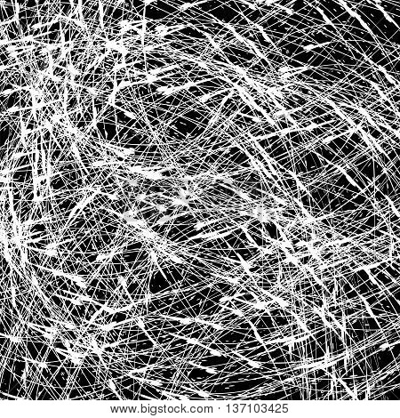 Abstract Grunge Texture. Black Ink Background. Dirty Monochrome Pattern.  Brush Painted Design Element