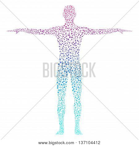 Human. Structure molecule of man. Vector illustration. Medicine, science and technology. Scientific Vector for your design.